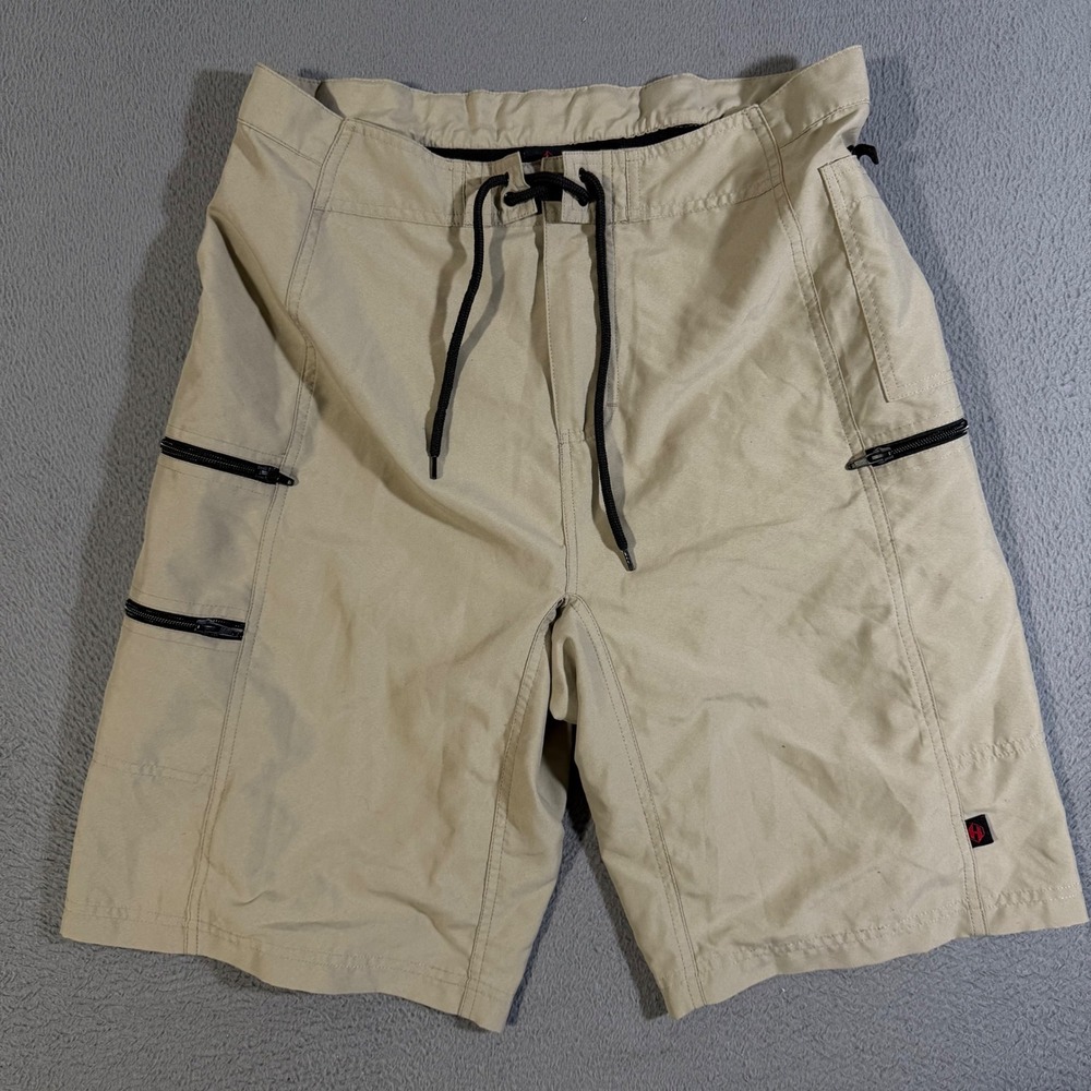 Hoss Technical Gear‎ Tan Cargo Shorts Mens Drawstring Pockets Casual Outdoors